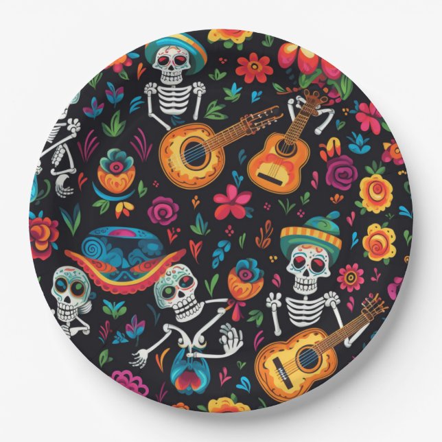 Assiettes En Carton Jour des plaques de papier mort (Devant)