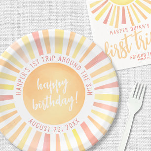 Assiettes En Carton Jour du 1er anniversaire du soleil