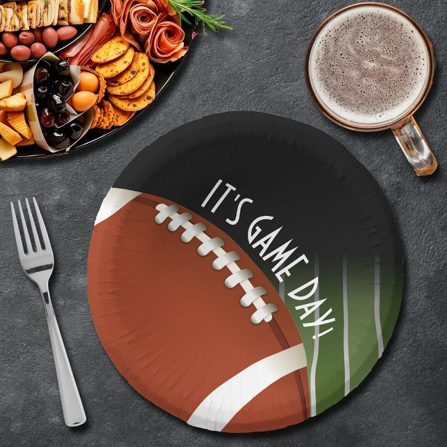 Assiettes En Carton Jour du jeu de football (Football Field Game Day Paper Plates)