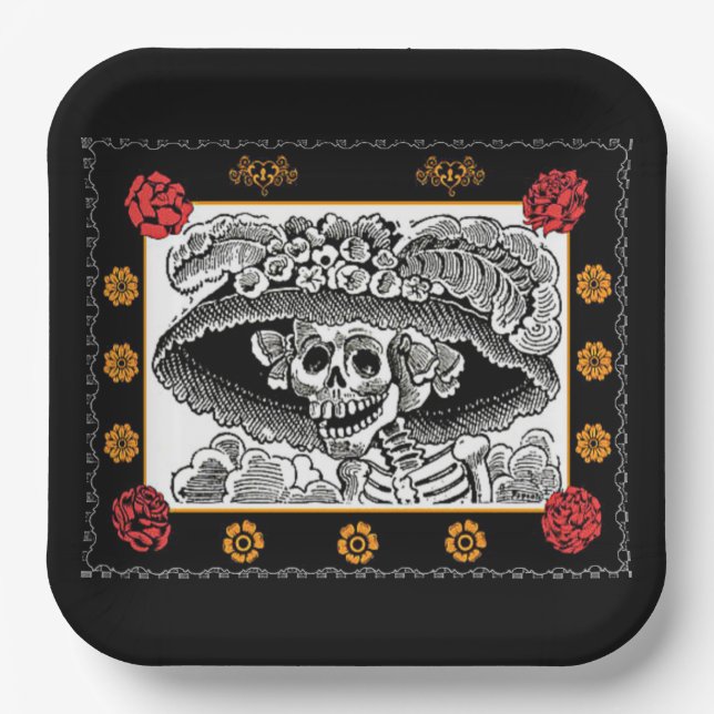 Assiettes En Carton Jour du papier mort - José Guadalupe Posada (Recto)