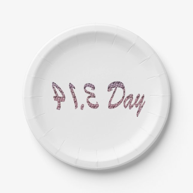 Assiettes En Carton Jour Pie Pink Pi (Devant)