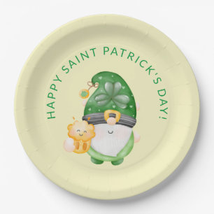Assiettes En Carton Jour Saint-Patricks de Gnome mignonne Bonne fête