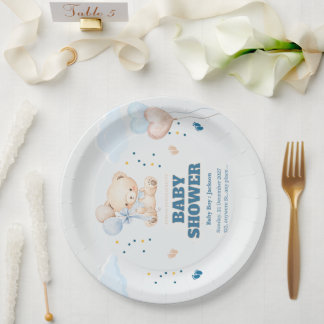 ASSIETTES EN CARTON JOURNÉE BABY SHOWER PERSONNALISÉE
