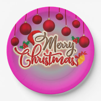 Assiettes En Carton Joyeuse plaque de Noël