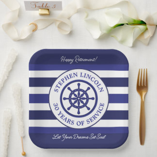 Assiettes En Carton Joyeuse retraite laissez vos rêves prendre le larg