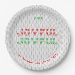Assiettes En Carton Joyeuse Typographie de Sweat de Noël