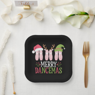 Assiettes En Carton Joyeuses Dancemas Noël Ballet Chaussures Danse