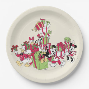 Assiettes En Carton Joyeuses fêtes Mickey & Friends Cadeaux de Noël