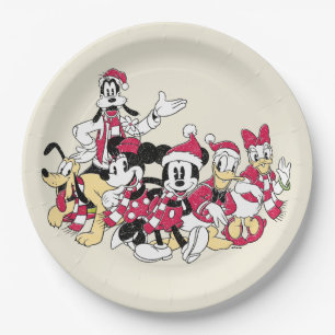 Assiettes En Carton Joyeuses fêtes  Mickey & Friends Christmas Cheval