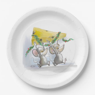 Assiettes En Carton Joyeuses souris MIC et plaque à papier de vacances