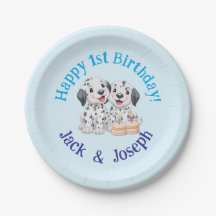 Joyeux 1er anniversaire jumeaux garçons, Chiots mi