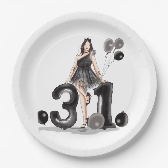 Assiettes En Carton joyeux 31e anniversaire, (Devant)
