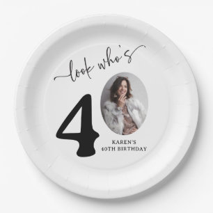 Assiettes En Carton Joyeux 40 ans ! Photo Moderne 40e Anniversaire