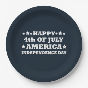 Assiettes En Carton Joyeux 4 juillet Amérique