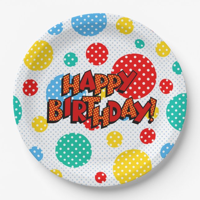 Assiettes En Carton Joyeux anniversaire (Devant)