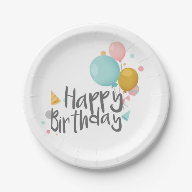Assiettes En Carton Joyeux anniversaire (Devant)