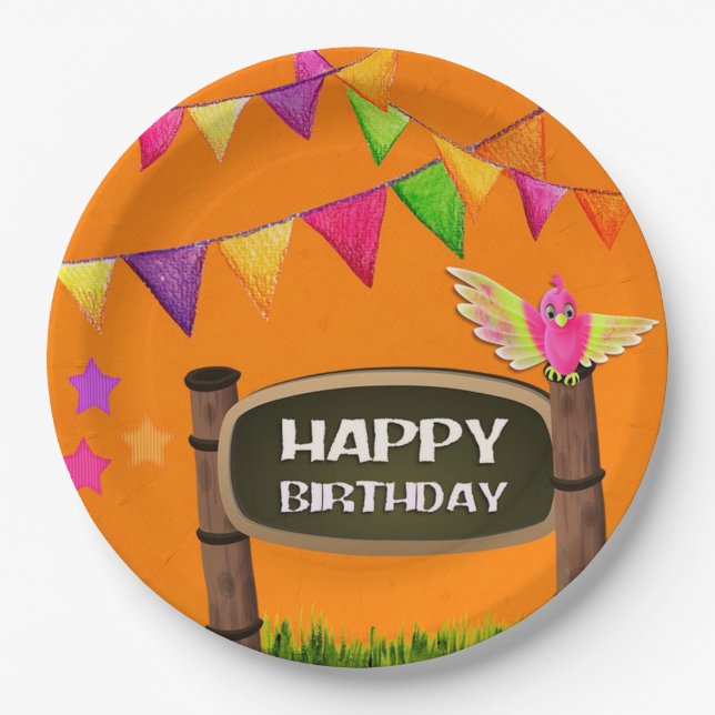 Assiettes En Carton Joyeux anniversaire (Devant)