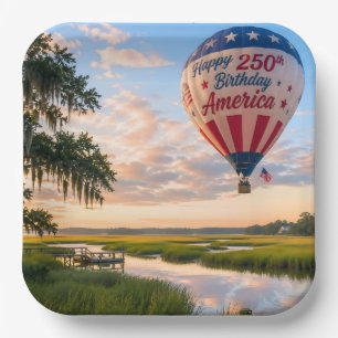 Assiettes En Carton Joyeux Anniversaire Amérique Lowcountry Montgolfiè