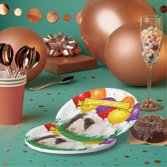 Assiettes En Carton Joyeux Anniversaire Ballons de la fête du cochon d (Multi)