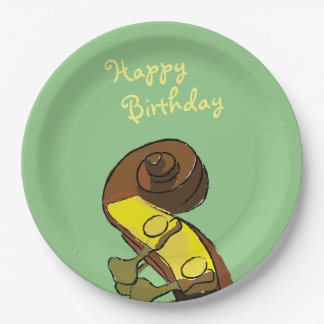 Assiettes En Carton Joyeux Anniversaire Bass Instrumentalist Papier