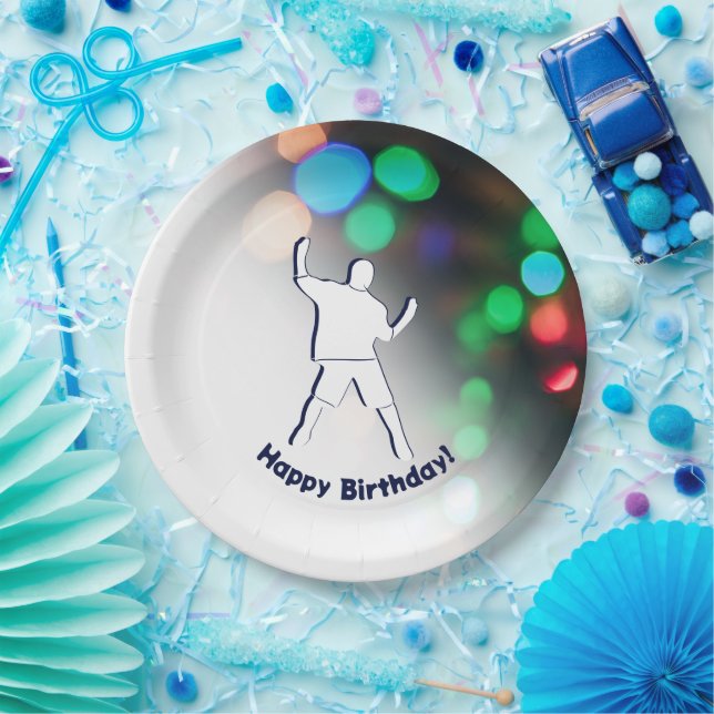 Assiettes En Carton Joyeux Anniversaire Dance Fête Lumières (Fête)