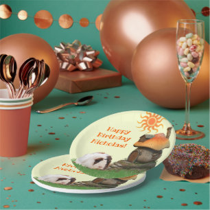 Assiettes En Carton Joyeux anniversaire de l'enfant Guinéen Cochon de 