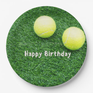 Assiettes En Carton Joyeux anniversaire de tennis 