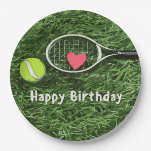 Assiettes En Carton Joyeux anniversaire de tennis