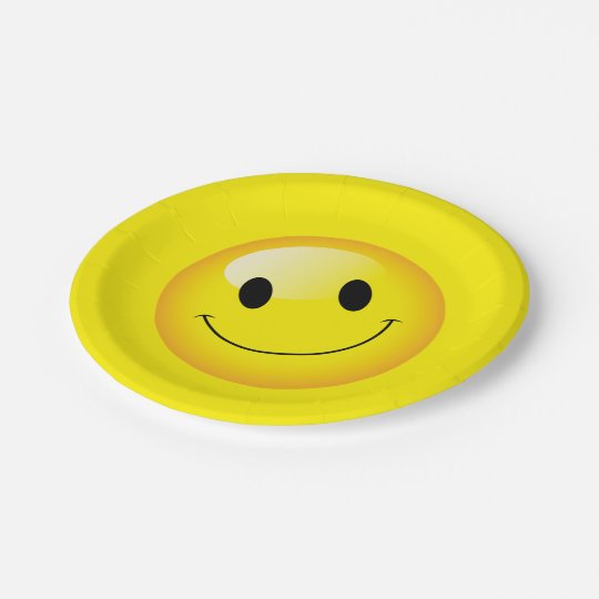 Assiettes En Carton Joyeux Anniversaire Du Visage Jaune Du Parti Emoji Zazzle Ca