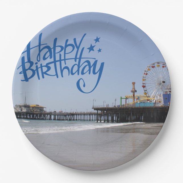 Assiettes En Carton Joyeux anniversaire Père Noël Monica Pier (Devant)