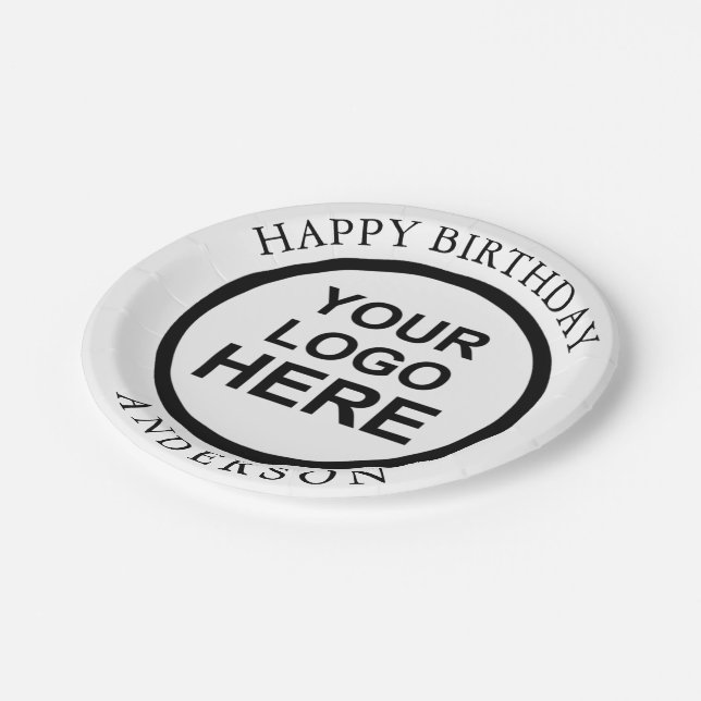 Assiettes En Carton Joyeux Anniversaire personnalisé Plaque de papier  (Angle)