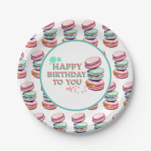 Assiettes En Carton Joyeux Anniversaire Pour Vous Macaron