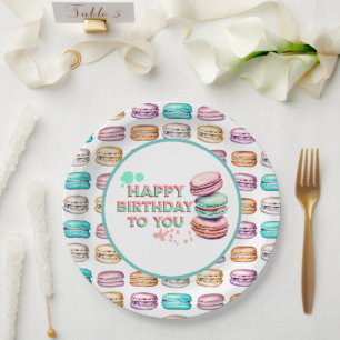 Assiettes En Carton Joyeux Anniversaire Pour Vous   Macaron
