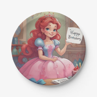Assiettes En Carton Joyeux Anniversaire Princess Plaques en papier