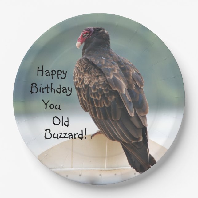Assiettes En Carton Joyeux Anniversaire Vieux Buzzard (Devant)