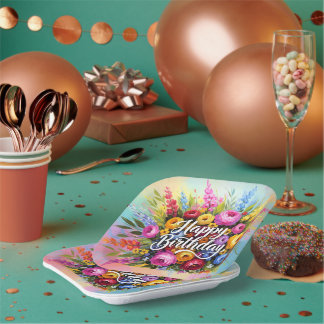 Assiettes En Carton Joyeux Anniversaire Vœux