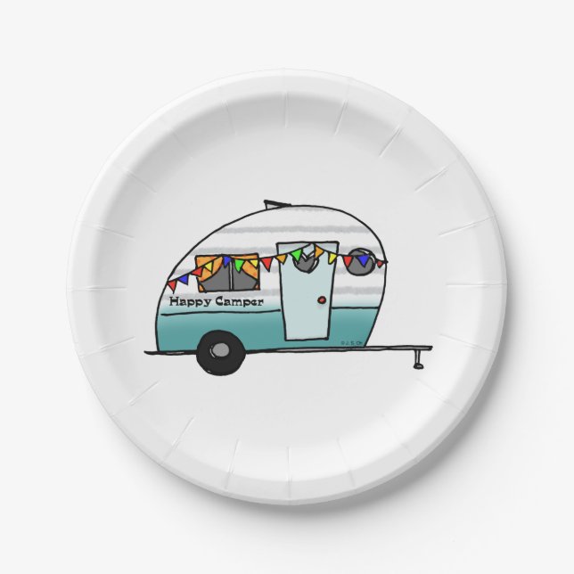 Assiettes En Carton Joyeux Camper van (Devant)
