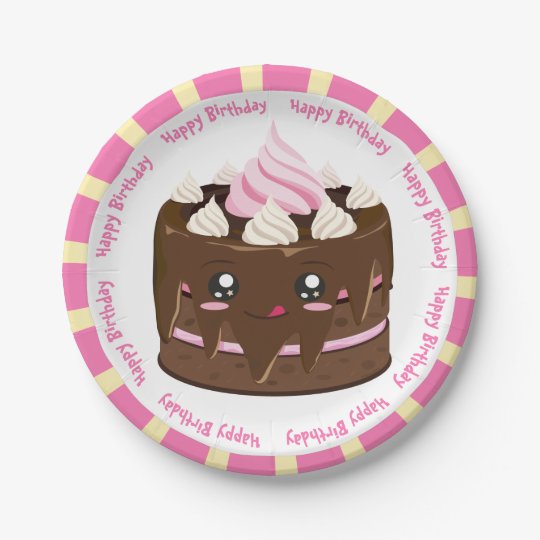 Assiettes En Carton Joyeux Gateau Kawaii Au Chocolat D Anniversaire Zazzle Ca Assiettes En Carton Joyeux Gateau Kawaii Au Chocolat D Anniversaire Zazzle Ca