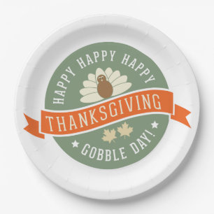 Assiettes En Carton Joyeux Gobble Day Fête de Thanksgiving