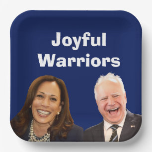 Assiettes En Carton Joyeux guerriers Harris et Walz