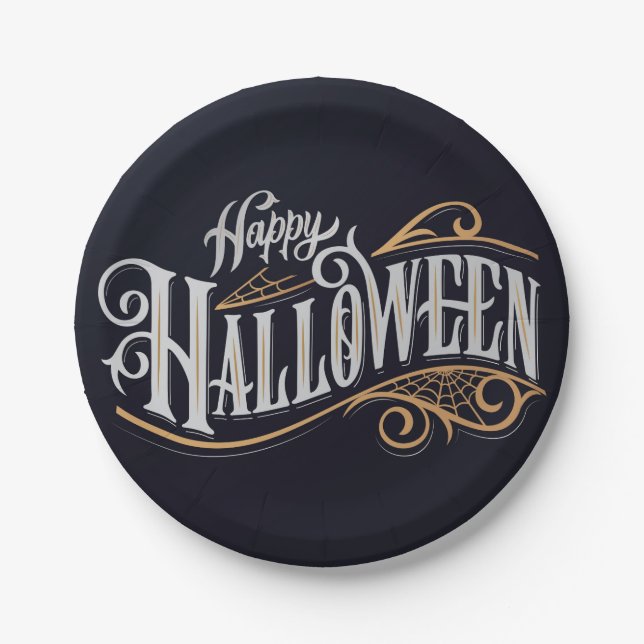 Assiettes En Carton Joyeux Halloween (Devant)