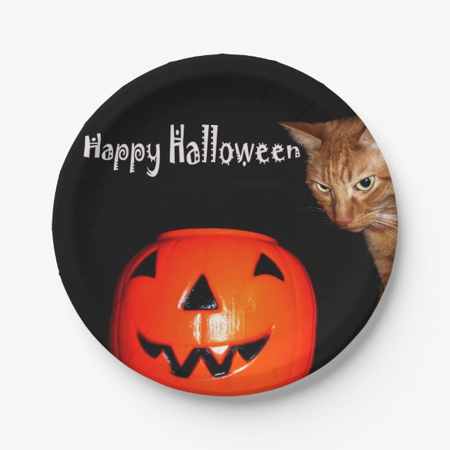 Assiettes En Carton Joyeux Halloween (Devant)