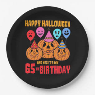 Assiettes En Carton Joyeux Halloween 65e anniversaire