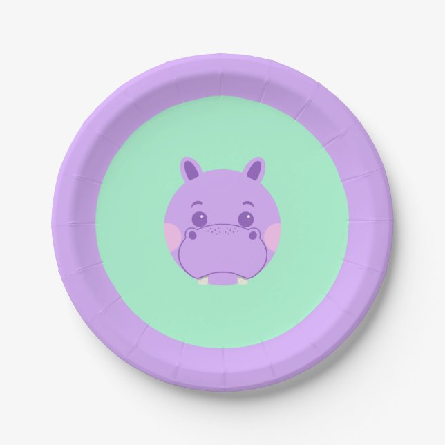 Assiettes En Carton Joyeux Hippo (Devant)