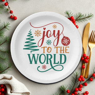 Assiettes En Carton Joyeux 'Joie au Monde' Noël