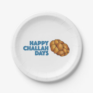Assiettes En Carton Joyeux Jours de Challah Hanoukka Chanukah Fête Par