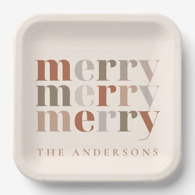 Assiettes En Carton Joyeux Joyeux Fête de Noël (Recto)