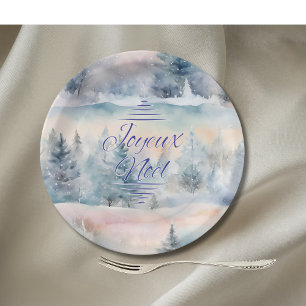 Assiettes En Carton Joyeux Noël dans les tons cool