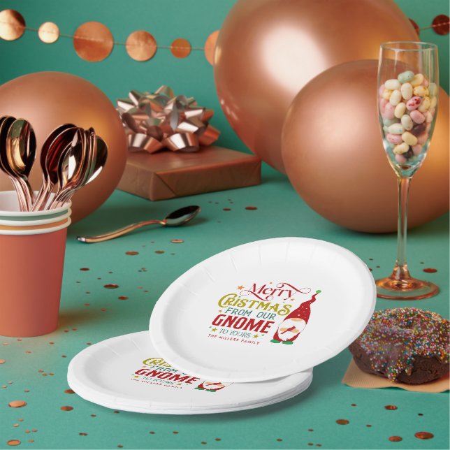 Assiettes En Carton Joyeux Noël De Notre Gnome À Votre (Multi)