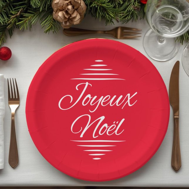 Assiettes En Carton Joyeux Noel - French Xmas wishes (Créateur téléchargé)